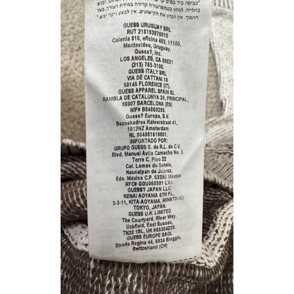 GUESS Los Angeles Mens Medium Shawl Collar Half Zip Sweater Cotton Knit Brown - Picture 13 of 14